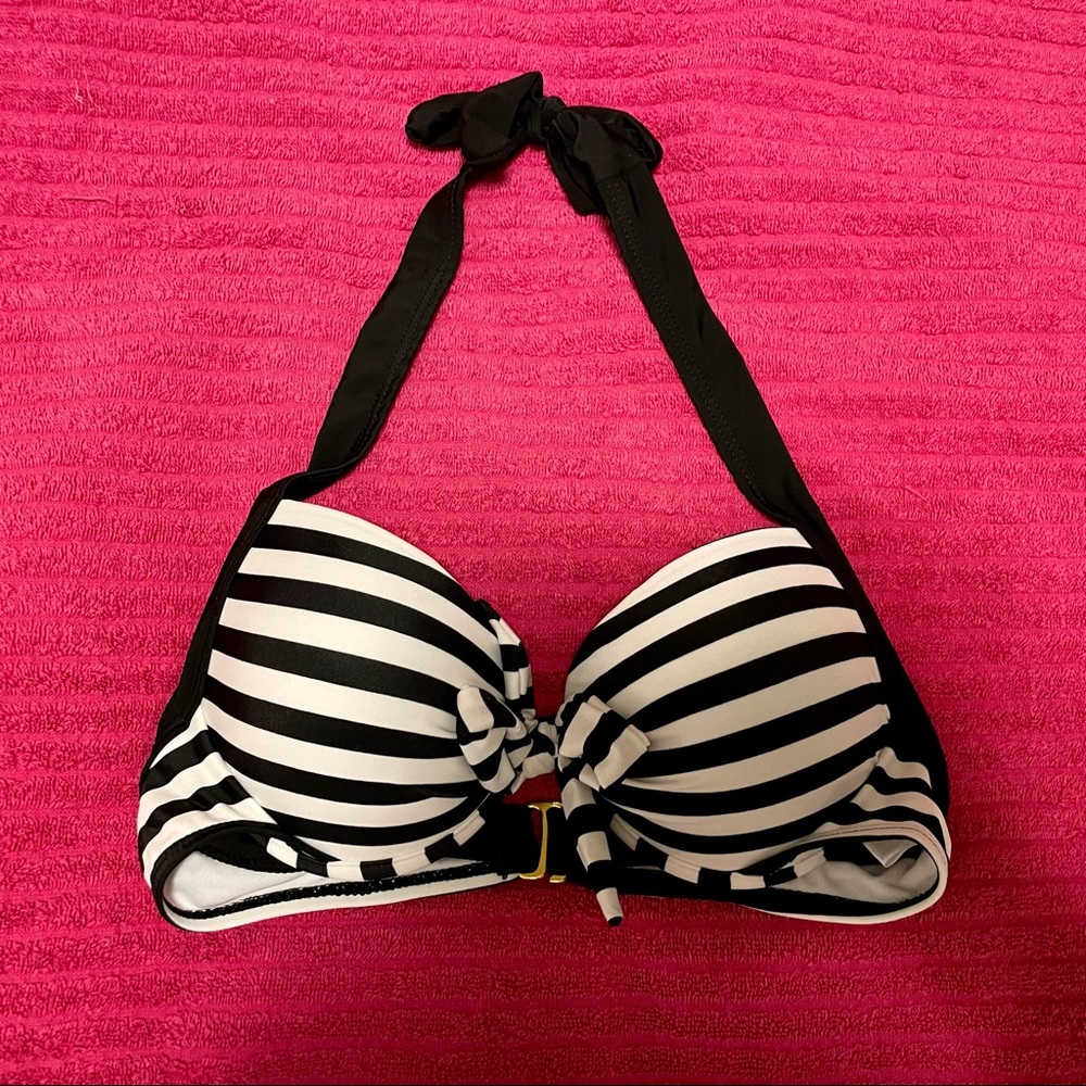 NWOT Retro Stripes Push-Up Bikini Top